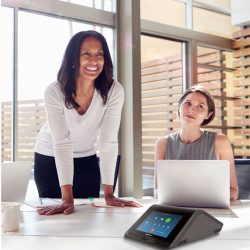 Types_of_Space_Solutions High-quality Crestron Flex video conferencing setup in a modern office environment.