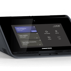 control Crestron Flex video conferencing device for seamless remote meetings and collaboration.